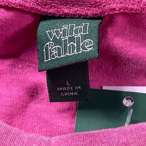 Wild Fable Size Large Bright Pink Floral Side-Tie Cropped Muscle Tank Top NWT - Picture 9 of 9